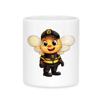 Police des abeilles - Mug avec anse en forme de cœur - blanc - Devant