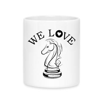 Schach Liebe Team Pferd Symbol icon Illustration - Tasse mit Herzhenkel - Weiß - Vorne
