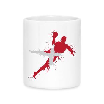 Équipe de handball Danemark Symbole Icône du logo - Mug avec anse en forme de cœur - blanc - Devant