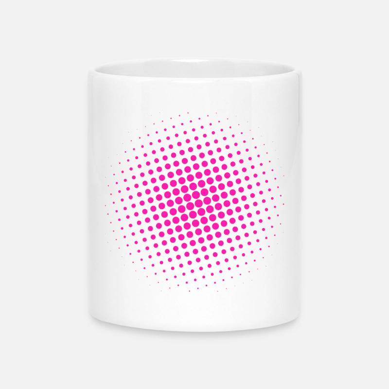 Grid red - Mug with Heart-Shaped Handle - white