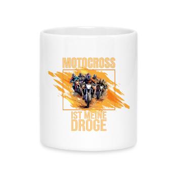 Motocross ist meine Droge - Tasse mit Herzhenkel - Weiß - Vorne