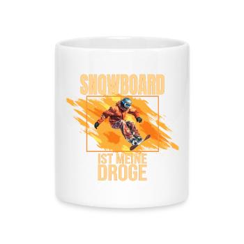 Snowboard ist meine Droge - Tasse mit Herzhenkel - Weiß - Vorne