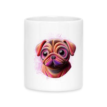 carlin chien ami câlin fille 3D pépinière - Mug avec anse en forme de cœur - blanc - Devant
