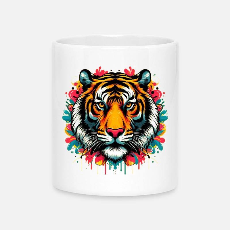 Tigre - Mug avec anse en forme de cœur - blanc
