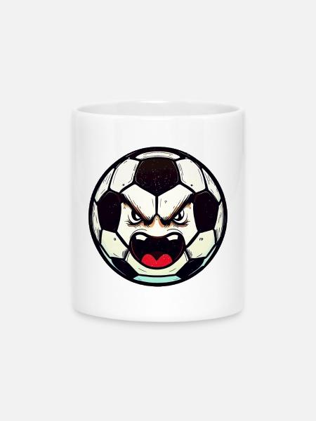 Fußball Fußball Ball - Tasse mit Herzhenkel - Weiß