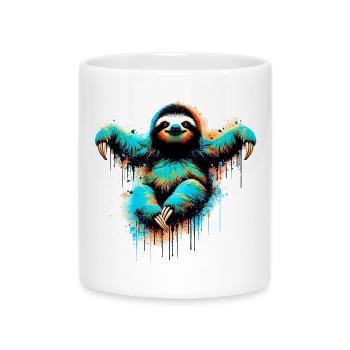 Faultier - Tasse mit Herzhenkel - Weiß - Vorne