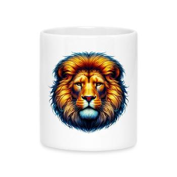 Lion - Mug with Heart-Shaped Handle - white - Front