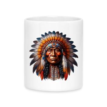 Amerikanisch, Indianer, Amerikaner - Tasse mit Herzhenkel - Weiß - Vorne