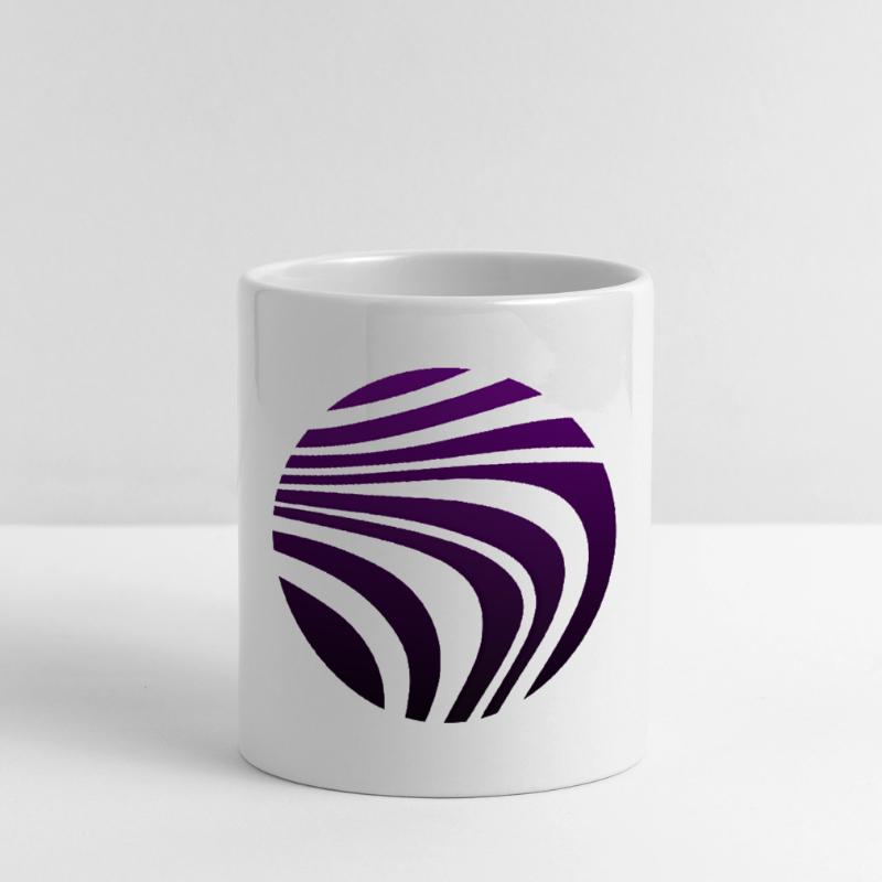 Psychedelic Pattern Violet Gradient Mug with Heart-Shaped Handle