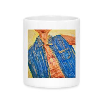 Bunter Denim-Blazer mit Sternanhänger Nemo - Tasse mit Herzhenkel - Weiß - Vorne