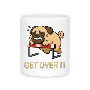 Mops Hürde Hürdenlauf Hürdenläufer Spruch - Tasse mit Herzhenkel - Weiß - Vorne