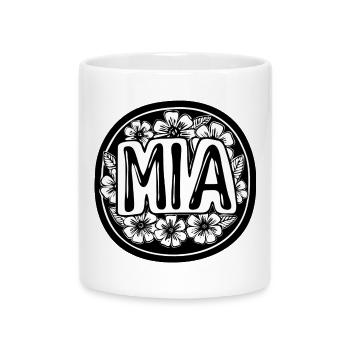 Mia Chemise Design avec des fleurs - Mug avec anse en forme de cœur - blanc - Devant