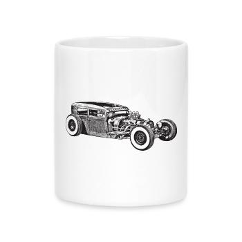 voiture hotrod personnalisé - Mug avec anse en forme de cœur - blanc - Devant