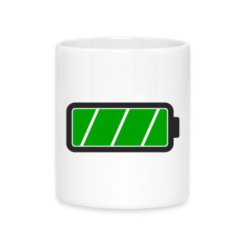 Batterie voll - Tasse mit Herzhenkel - Weiß - Vorne