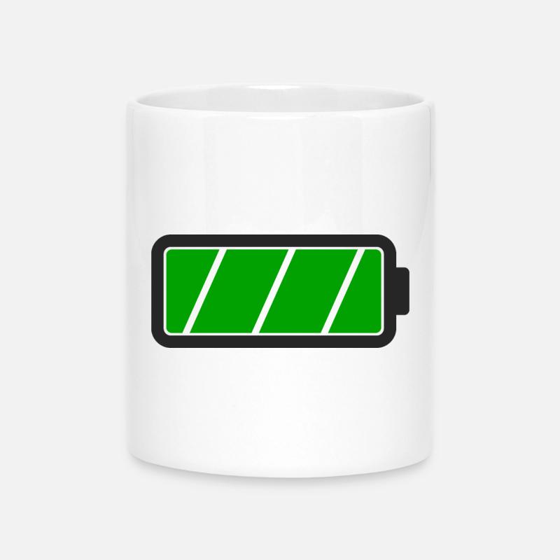Battery full - Mug with Heart-Shaped Handle - white