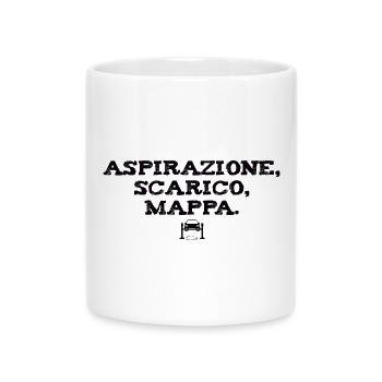 EINLASS, AUSPUFF, KARTE - Tasse mit Herzhenkel - Weiß - Vorne