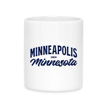 Minneapolis, Minnesota Script Blue Vintage - Mug avec anse en forme de cœur - blanc - Devant