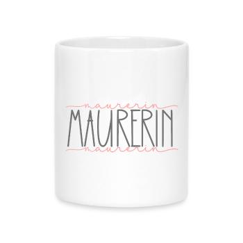 Maurerin Geschenk Handwerkerin Beruf - Tasse mit Herzhenkel - Weiß - Vorne
