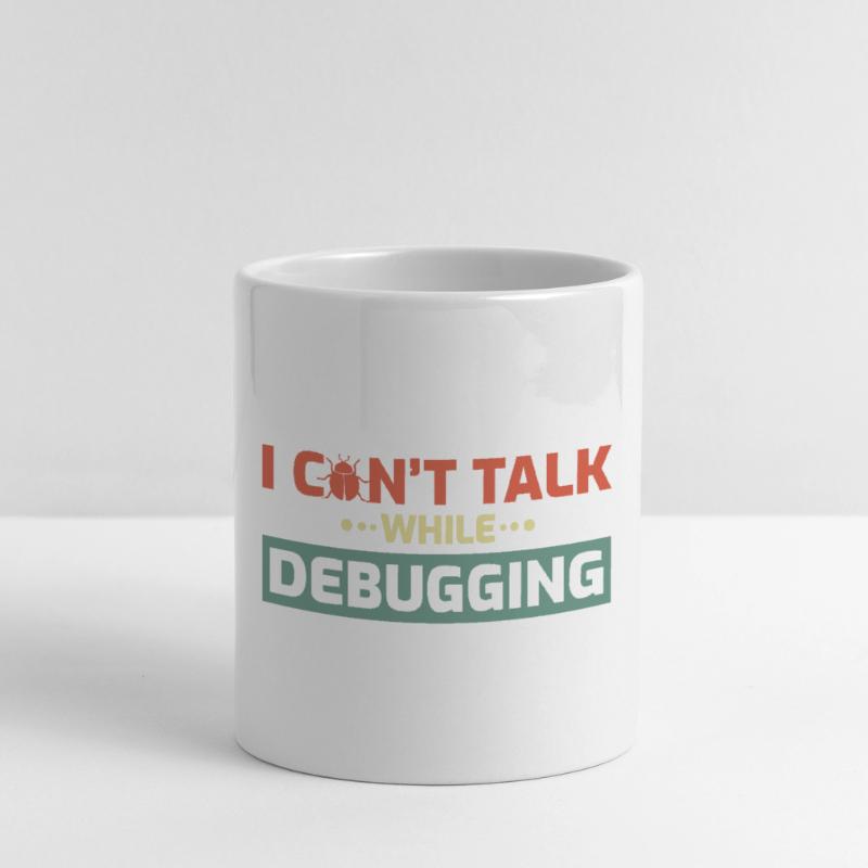I Can't Talk While Debugging Mug with Heart-Shaped Handle