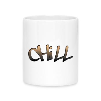 Chill, chill, chill, hang out, switch off - Mug with Heart-Shaped Handle - white - Front