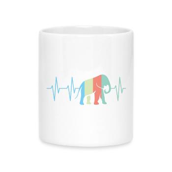 bunte Farben Elefant Elefanten Herzschlag Symbol - Tasse mit Herzhenkel - Weiß - Vorne