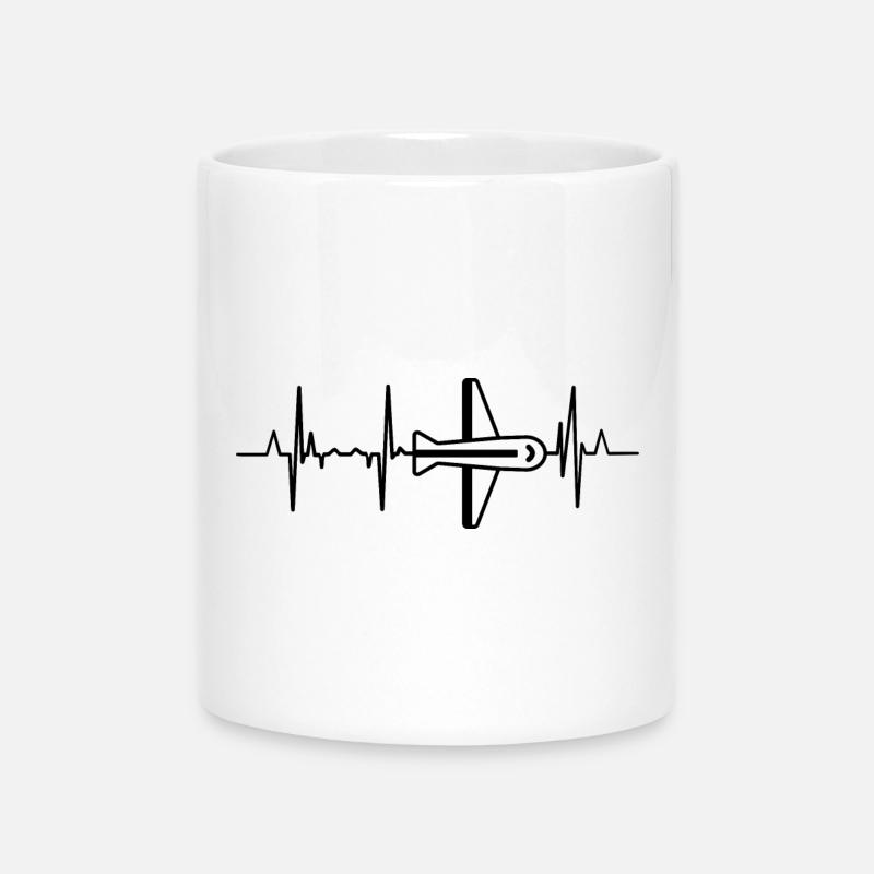 Aviation Heart palpitations - Mug with Heart-Shaped Handle - white