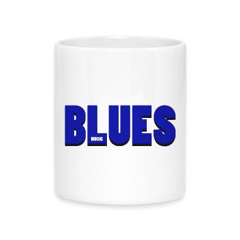 Lebendiges Blues-Musik-Typografie-Design - Tasse mit Herzhenkel - Weiß - Vorne