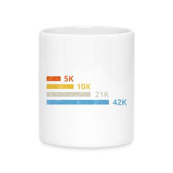 Distances de course II - 5 km 10 km 21 km 42 km marathonien - Mug avec anse en forme de cœur - blanc - Devant