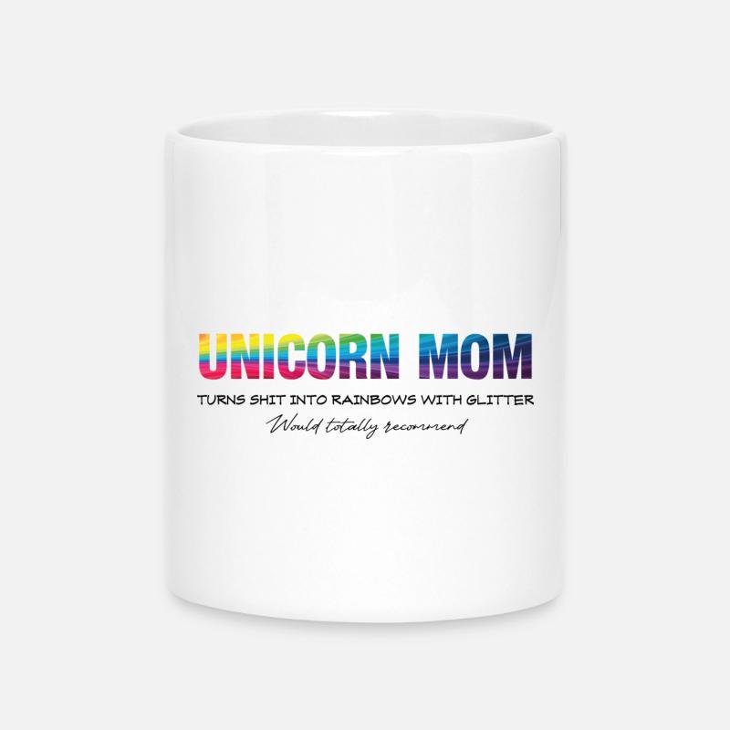 Licorne Maman Foncée - Mug avec anse en forme de cœur - blanc