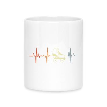 Rollerskates Herzlinie EKG - Tasse mit Herzhenkel - Weiß - Vorne