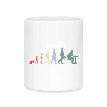 Vintage Schach Evolution - Tasse mit Herzhenkel - Weiß - Vorne