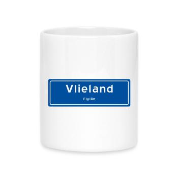 Ortsschild Vlieland - Tasse mit Herzhenkel - Weiß - Vorne