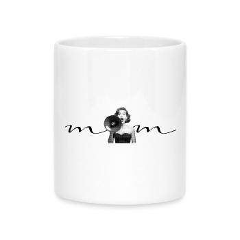 Mom - Megaphone - Mom - Superwoman - Strong Woman - Mug with Heart-Shaped Handle - white - Front