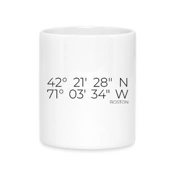 Koordinaten Boston Massachusetts - Tasse mit Herzhenkel - Weiß - Vorne