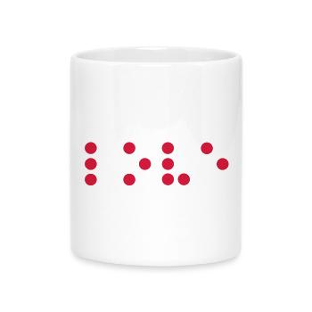 Love - in Braille - Mug with Heart-Shaped Handle - white - Front
