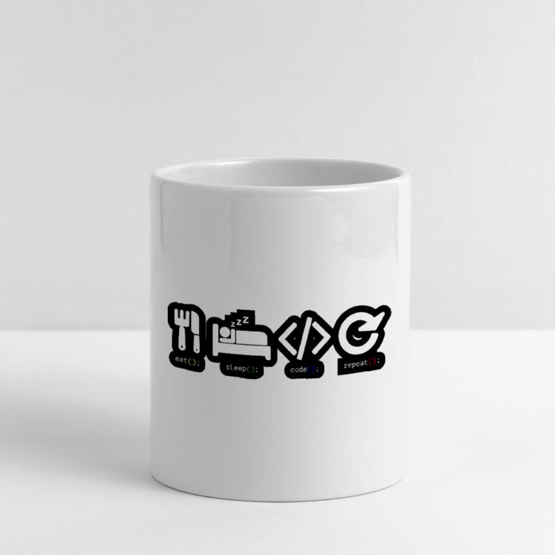 Code Sleep Repeat Developer Life Mug with Heart-Shaped Handle