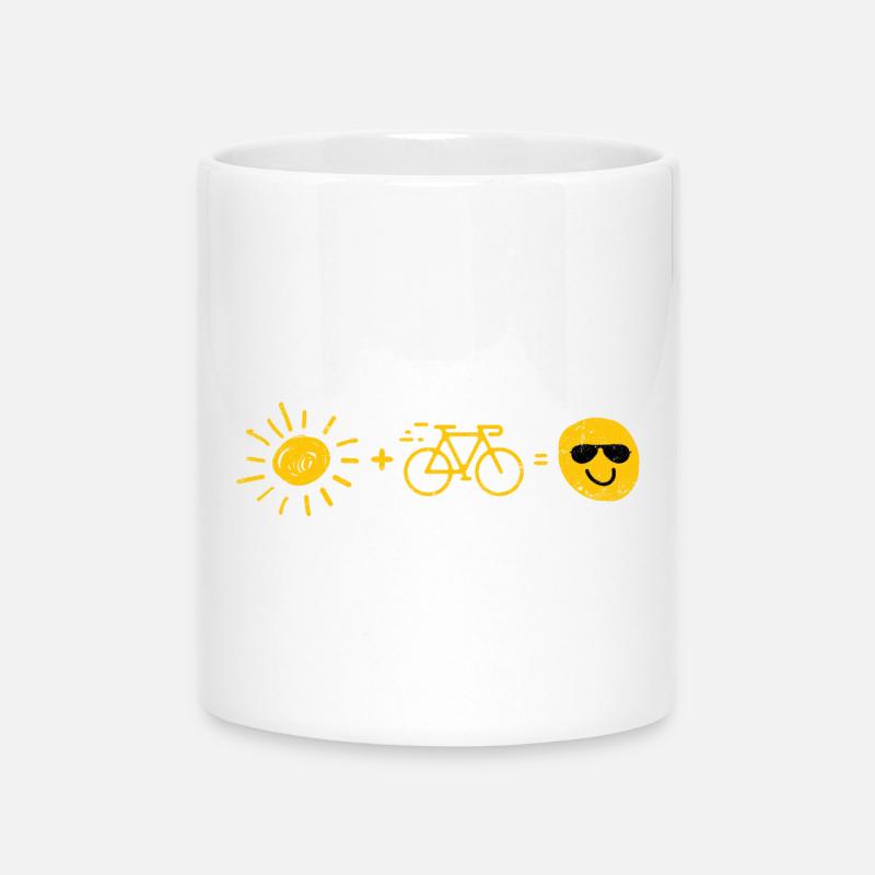 Sun and bicycle - Mug with Heart-Shaped Handle - white