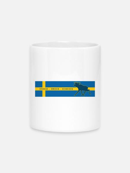 Schweden - Sverige - Sweden - Elch - Tasse mit Herzhenkel - Weiß