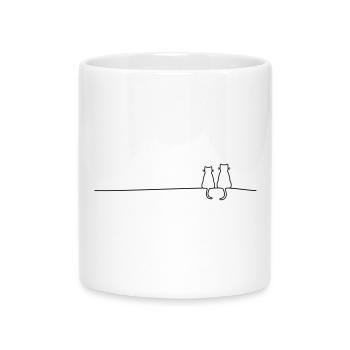 Katze Katzen Katzenpaar Paar Geschenkidee - Tasse mit Herzhenkel - Weiß - Vorne