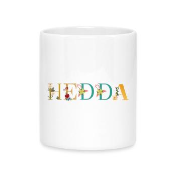 HEDDA Name mit Blumen geschmückt - Tasse mit Herzhenkel - Weiß - Vorne