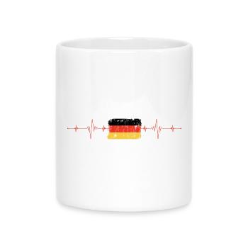 German Flag Heartbeat - Mug with Heart-Shaped Handle - white - Front