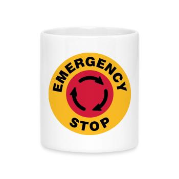 Notfall Stop - Tasse mit Herzhenkel - Weiß - Vorne
