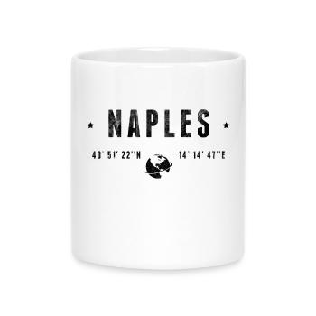 Naples Coordonnées Géographiques Stylisées - Mug avec anse en forme de cœur - blanc - Devant