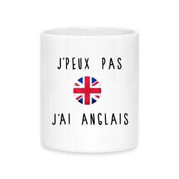 J'peux Pas J'ai Anglais Drapeau - Mug avec anse en forme de cœur - blanc - Devant