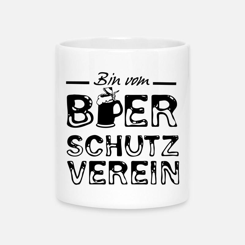 Bier Spruch Sprüche lustig Geschenk - Tasse mit Herzhenkel - Weiß