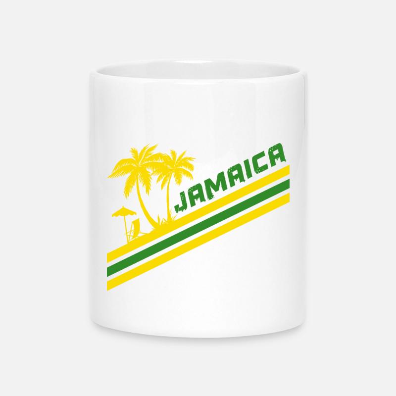Jamaika Palmen / Geschenk Karibik - Tasse mit Herzhenkel - Weiß