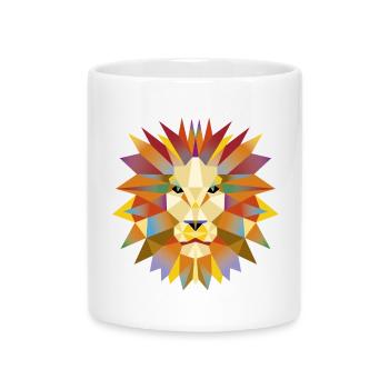 Löwenkopf 1 - Tasse mit Herzhenkel - Weiß - Vorne