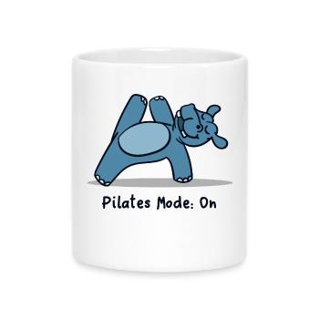 Hippopotame mignon Hippo Pilates Fitness Gym - Mug avec anse en forme de cœur - blanc - Devant