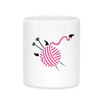 tricot - Mug avec anse en forme de cœur - blanc - Devant
