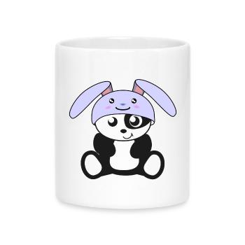 Panda in bunny costume, for childbirth, for children, baby - Mug with Heart-Shaped Handle - white - Front